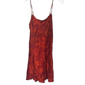 Victoria's Secret Floral Slip Dress Red Orange Medium Spaghetti Strap
